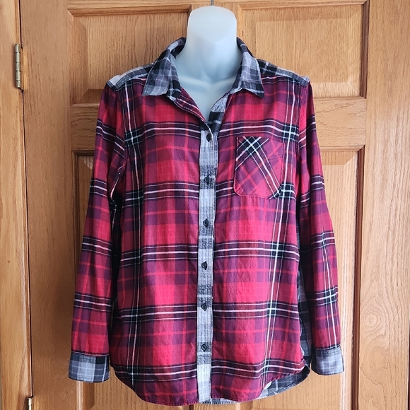 Eddie Bauer Tops - Eddie Bauer Red, Black and Gray Plaid Shirt